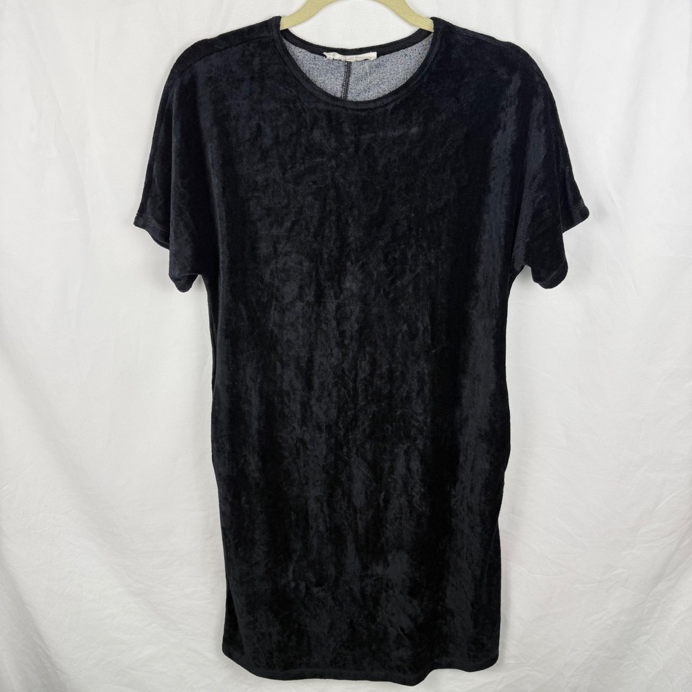 Melissa Nepton Black Velvet Short Sleeve Sheath Dress XS Goth Whimsigoth Mini